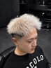 純白☆】【指名無し限定】フルホワイトカラー＋パーマ+men'sカット