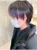 ウルフ、インナーカラー、ペールパープル、フェイスフレーミング