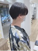【松戸 岩口】黒髪センターパートマッシュショート