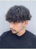 波巻きツイストスパイラルツーブロックマッシュメンズパーマ名駅