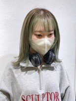 レクタ(recta)&nbsp;インナーカラー ミストバング 外ハネミディアム バングカラー