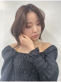 顔まわりレイヤー/ボブ/韓国風ヘア/センターパート/清澄白河