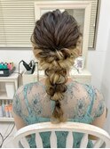 サイドねじりの編みおろし