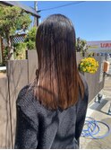 肩下ロングヘアー×酸性ストレート