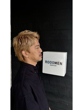 ルーメン 岐阜(ROOO MEN) メンズブリーチ金髪刈らないスパイキーショートカット