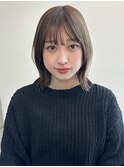 大人ミディアムヘアボブ韓国ヘアイメチェン前髪20代30代渋谷
