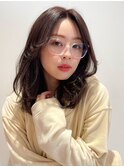 小顔センターパートイメチェンワイドバング美髪ホワイトブロンド