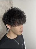 ツイスパ束間色気パーマ