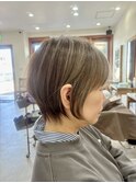 大人ショート/白髪ぼかしハイライト/20代30代40代