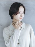 女性らしい長めショートボブ♪