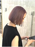 ボブ　くすみピンク