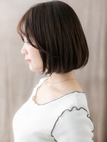 カバーヘア ブリス 北浦和(COVER HAIR bliss)&nbsp;シースルーバング黒髪ダークアッシュ切りっぱなしボブ30代40代X
