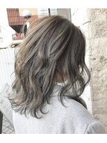 ウノプリール 茶屋町店(unopulir)&nbsp;【unopulir永尾】アッシュグレージュ☆ウェーブロブ