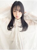 《ワンカールで軽やか》レイヤーロング×魅力の小顔ラインと暗髪