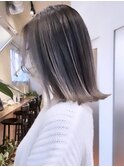 バレイヤージュハイライトグラデーションカラー白髪ぼかし
