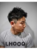 メンズ2ブロック アップバングショートHOMMEHAIR2nd江ヶ崎
