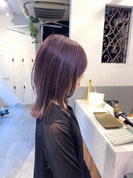 ラウンジ(Lounge) ブリーチカラーWカラーシアーベージュハイトーンピンクカラー