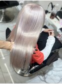 シルバーブロンド ブリーチ ハイトーン 艶髪 美髪 ストレート