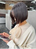 ミニウルフチェリーブラウンホワイトグレージュフェザーパーマ