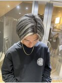 束感ショート　波巻き　ハイライト マッシュパーマ