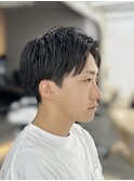 men'sメンズ髪質改善ブリーチなし黒染めブルーブラック/立川