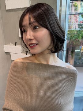 ロリム(RorriM) ボブスタイル 韓国ボブ タンバルモリ グレージュ 暗めカラー