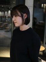 ダヴィン 中目黒(DaVin)&nbsp;DaVin中目黒 ぷつっと顎ラインボブ 黒髪ボブ