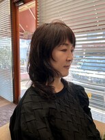 美容室奥山 今沢本店 ミディアムパーマ(顔まわりレイヤー)