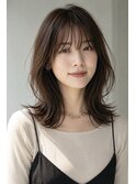 セミロング20代30代ストレートレイヤー前髪なし前髪あり蕨駅