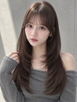 ユーフォリア 渋谷グランデ(Euphoria SHIBUYA GRANDE)&nbsp;ダークブラウンシースルーバングストレートレイヤー外ハネロング