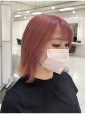 外ハネミディアム×ピンク