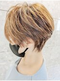 30代40代ダブルカラーミルクティベージュデザインカラー透け感