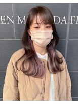 ロワンバイアルティナ 横須賀中央店(Rowan by artina)&nbsp;イヤリングカラー_インナーカラーピンク_ピンクベージュ