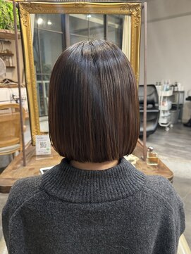 モワ 仙台(Mois) 縮毛矯正でツヤ感たっぷりボブ/10代20代30/代髪質改善/縮毛矯正