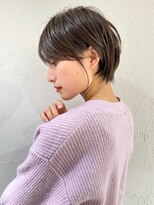 前髪あり耳掛け丸みくびれショートボブ20代30代40代50代（蘭）