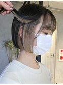 天神大名今泉ブリーチカラーインナーカラーイヤリングカラーボブ