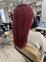 アジールヘア 所沢プロペ通り店(agir hair)&nbsp;ビビットレッドロングレイヤー夏くびれヘアケアブリーチ所沢韓国