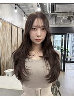 アメリ 新宿(Ameri)&nbsp;韓国ヘア　レイヤーカットハッシュカット　ヘーゼルブラウン