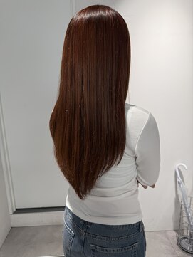 トリッカ シブヤ(TRICCA SHIBUYA) 暖色カラー オレンジブラウン レイヤーカット顔周りレイヤー渋谷