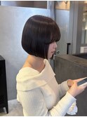 ぱつっとあごラインボブ/ヤククルミ