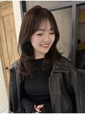 大分ハッシュカット胸上鎖骨下ミディアムレイヤースタイルかるめ