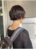 ボブパーマ　ミニボブ　ブリーチ無し　くるくるパーマ