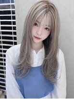 レア 新越谷(LEA) ハイトーンウェーブレイヤー × シルバーグレージュ