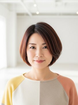 フープ 川越(hoop) 暖色系ショートボブ川越/ハイライト/白髪ぼかし/白髪染め