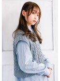 アッシュグレージュにカラーしたロング