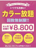 ゼロ(ZERO) 4ヶ月染め放題　¥8,800（税込み）