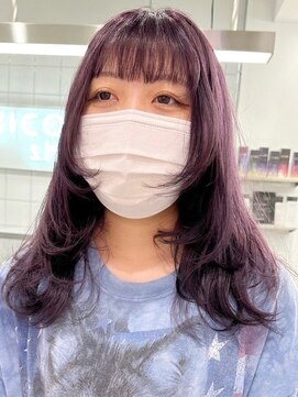ウィコ 新宿(WICO) パープルバイオレット[新宿駅/斜めバング/グレージュカラー]