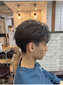 スーツ韓国オールバックモテ流行リバースパーマ