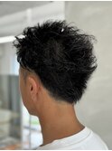 メンズ刈り上げツーブロックオールバックスタイルメンズカット