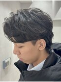 メンズセンターパート/ニュアンスパーマ/フェザーパーマ